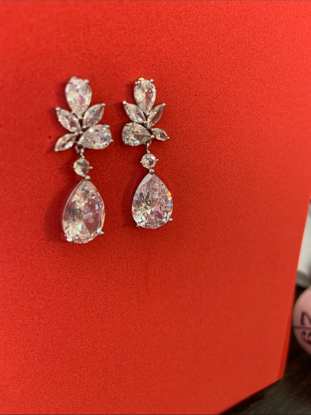Teardrop Crystal Drop Earrings for Women - Picture 3 of 4